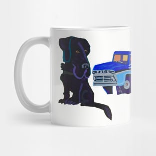 Black Lab and Pickup Truck Mug